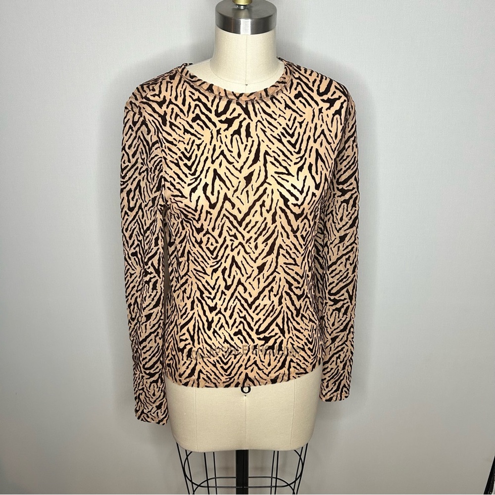 Zara Sheer Mesh Velvet Top